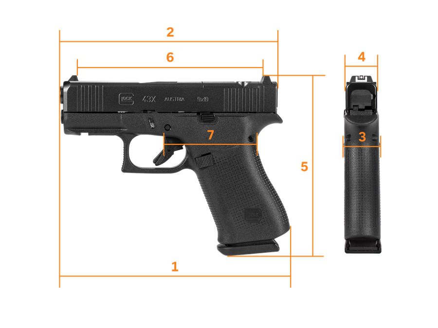 PISTOLA GLOCK 43X GENERACIÓN 5 MOS - CALIBRE 9MM